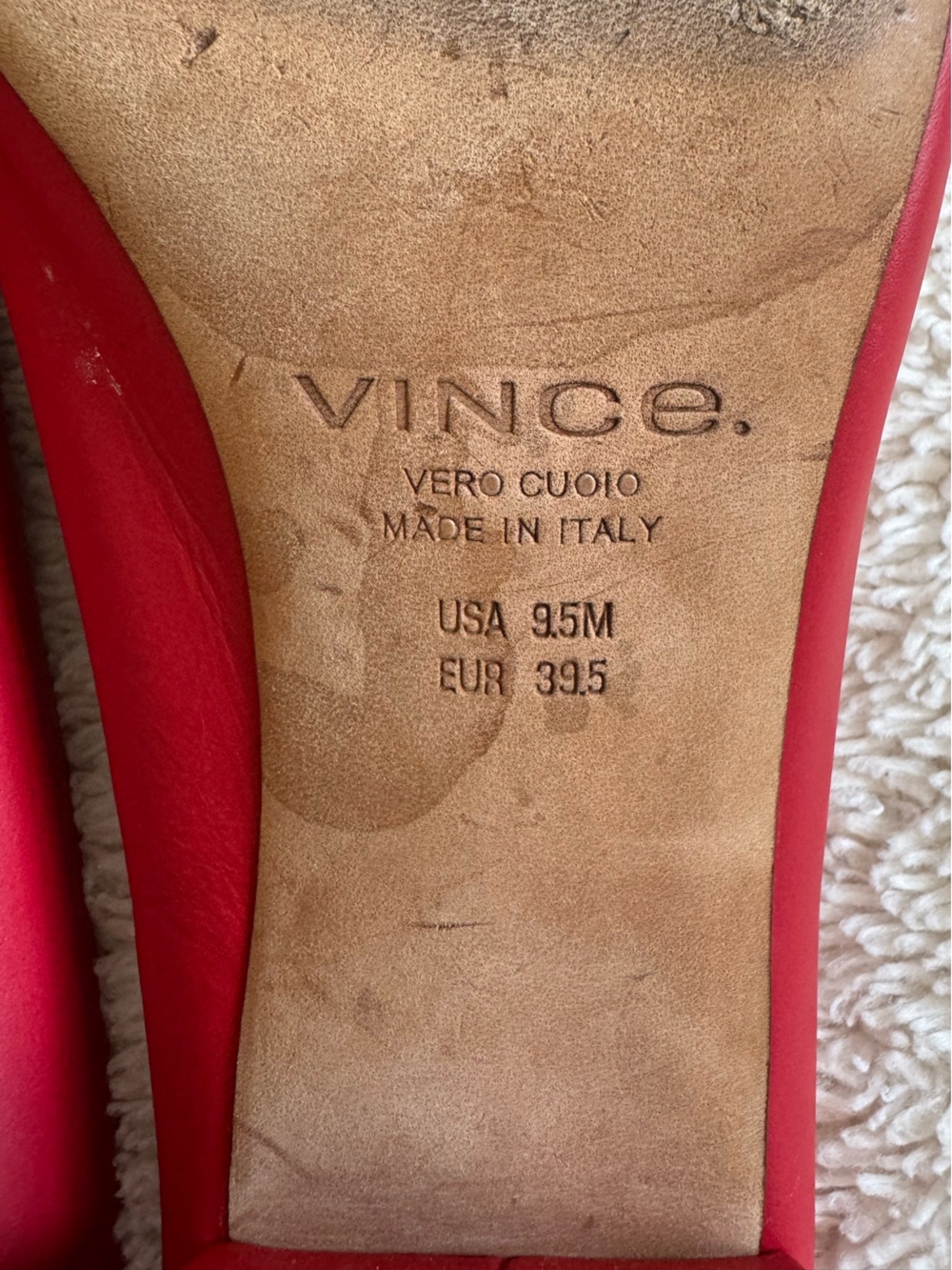 VINCE red point toe mules size 9.5 - Picture 5 of 6